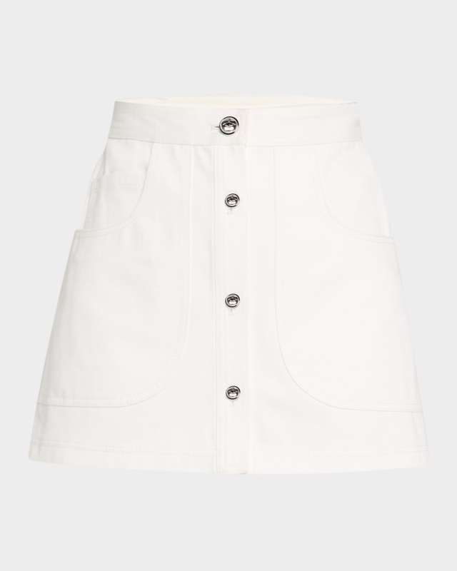 Bennet Denim Button-Front Mini Skort